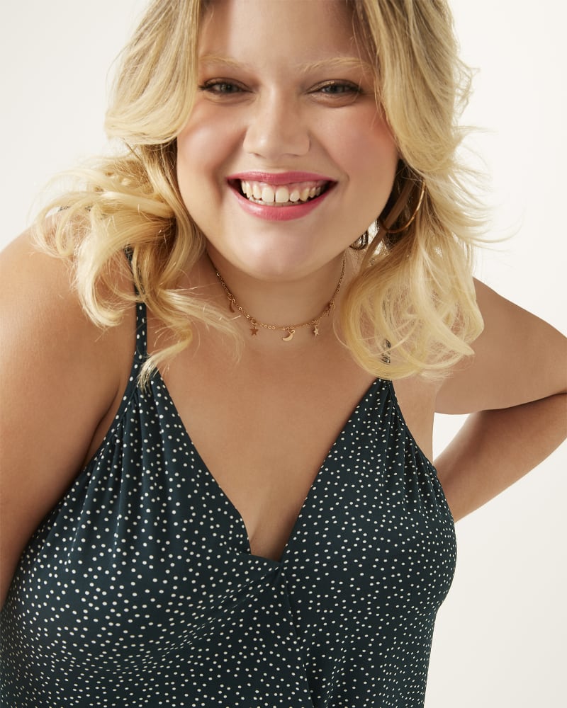Front of plus size Gloria Wrap-Front Printed Tank Top by Molly&Isadora | Dia&Co | dia_product_style_image_id:164984
